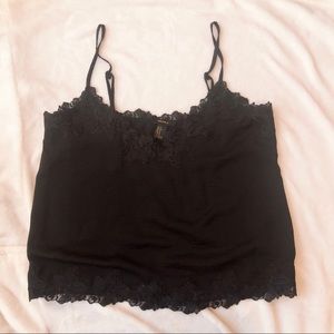 Black Lace Trim Camisole